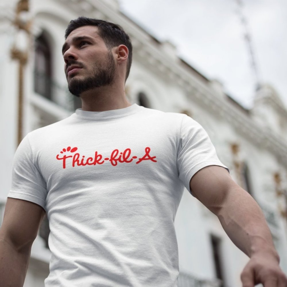 💪Thick-Fil-A Funny Gym Meme Muscle T-Shirt - Unisex Tee Gym Rat Workout Tee